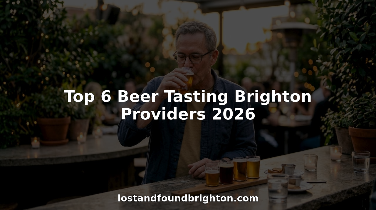 Man tasting craft beers at Brighton taproom bar