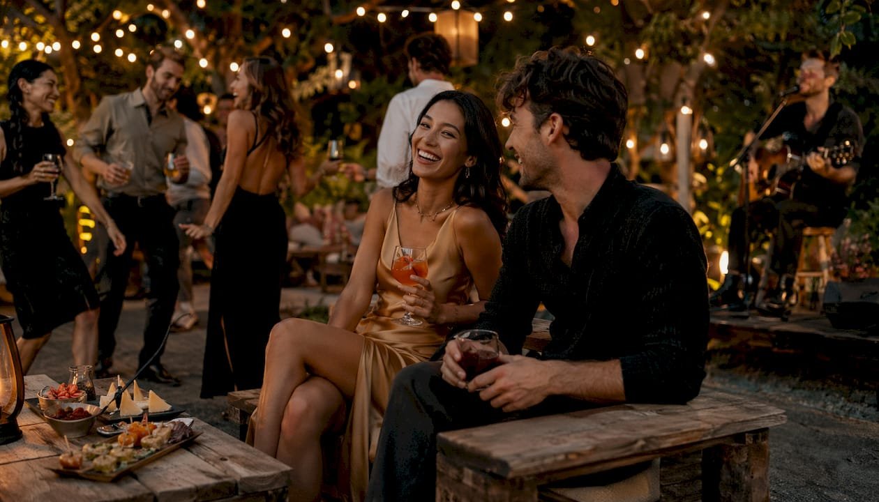 Guests dancing and enjoying wedding after party