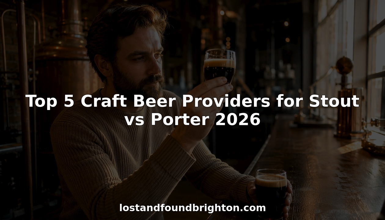 Man tasting two craft beers at brewery bar