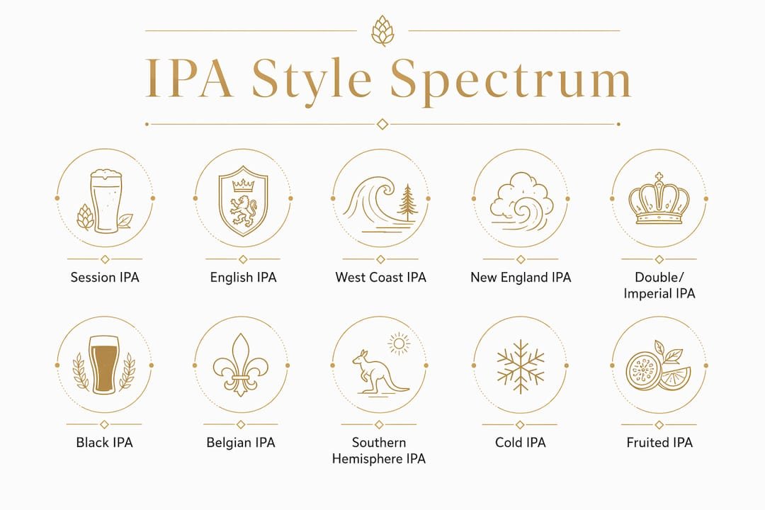 Infographic showing IPA style spectrum and categories